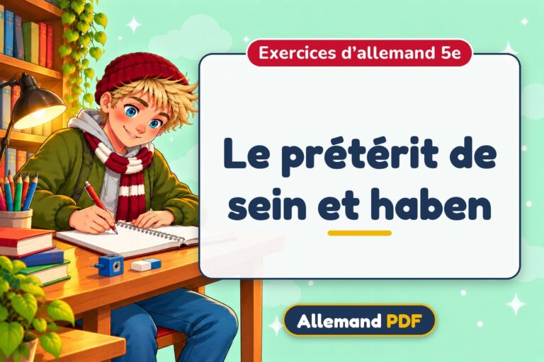 Le prétérit de sein et haben : exercices d’allemand 5e, illustration Allemand PDF