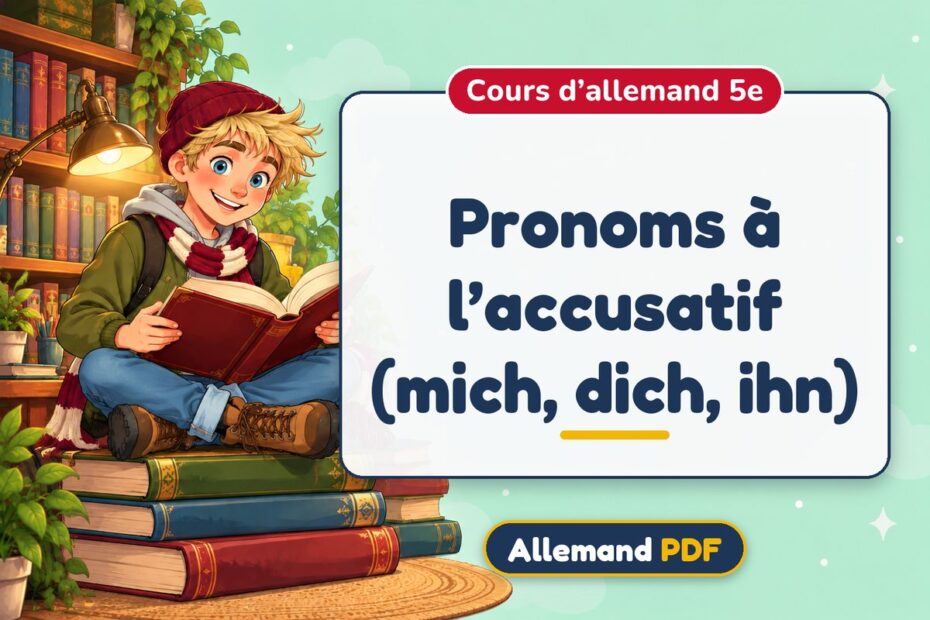 Pronoms à l’accusatif (mich, dich, ihn) : cours d’allemand 5e, illustration Allemand PDF
