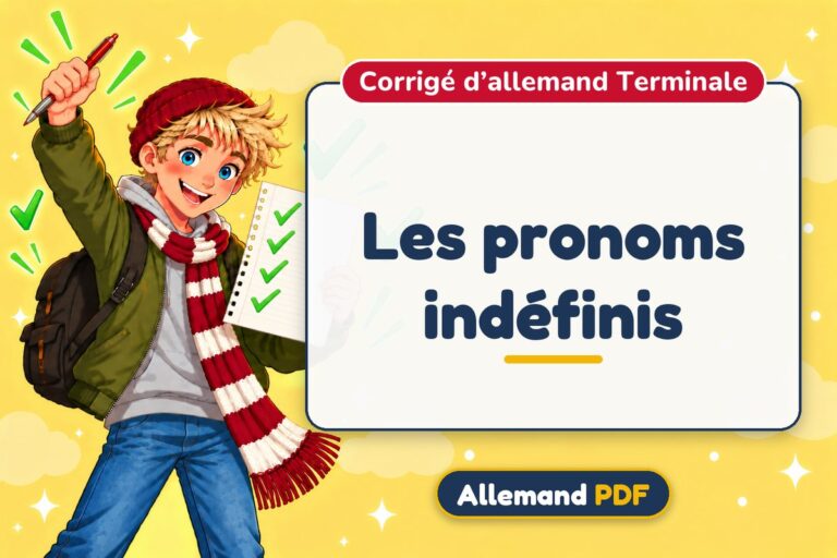 Les pronoms indéfinis : corrigé d’allemand terminale, illustration Allemand PDF