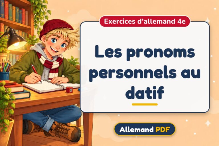 Les pronoms personnels au datif : exercices d’allemand 4e, illustration Allemand PDF