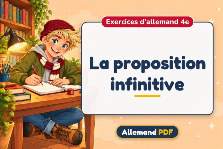 La proposition infinitive : exercices d’allemand 4e, illustration Allemand PDF