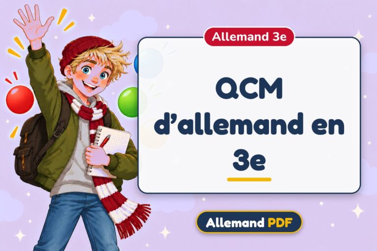 QCM d’allemand en 3e : illustration Allemand PDF