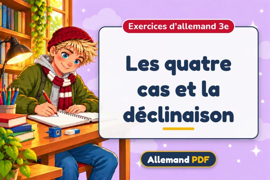 Les quatre cas et la déclinaison : exercices d’allemand 3e, illustration Allemand PDF