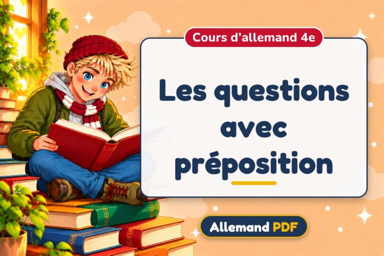 Les questions avec préposition : cours d’allemand 4e, illustration Allemand PDF