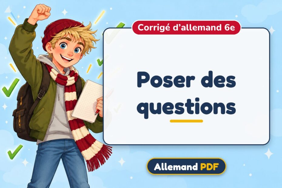 Poser des questions : corrigé d’allemand 6e, illustration Allemand PDF