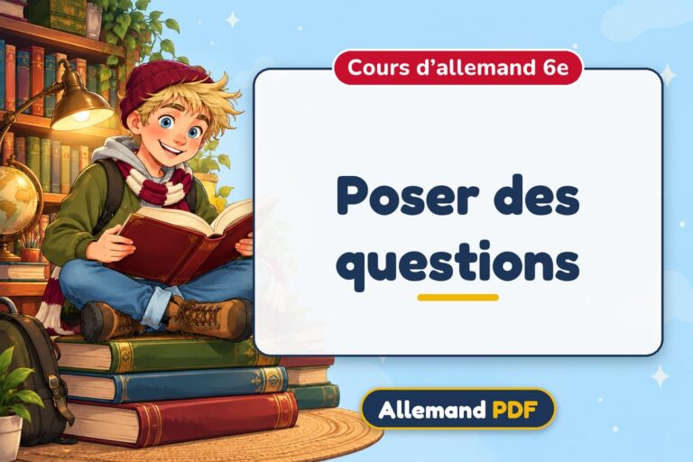 Poser des questions : cours d’allemand 6e, illustration Allemand PDF