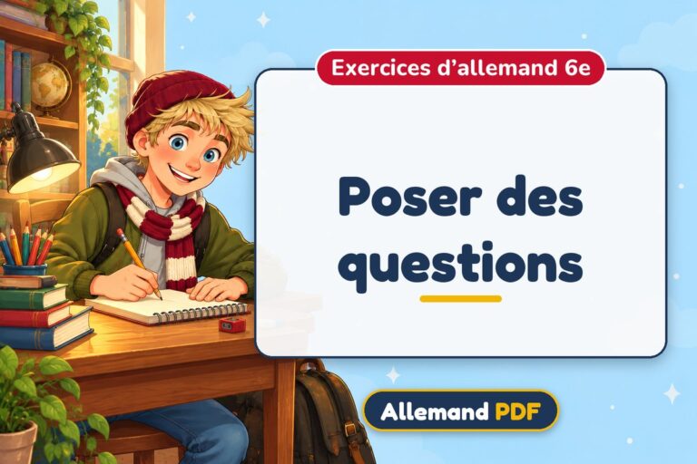 Poser des questions : exercices d’allemand 6e, illustration Allemand PDF
