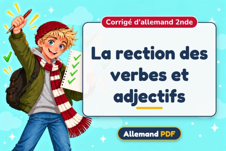La rection des verbes et adjectifs : corrigé d’allemand 2nde, illustration Allemand PDF
