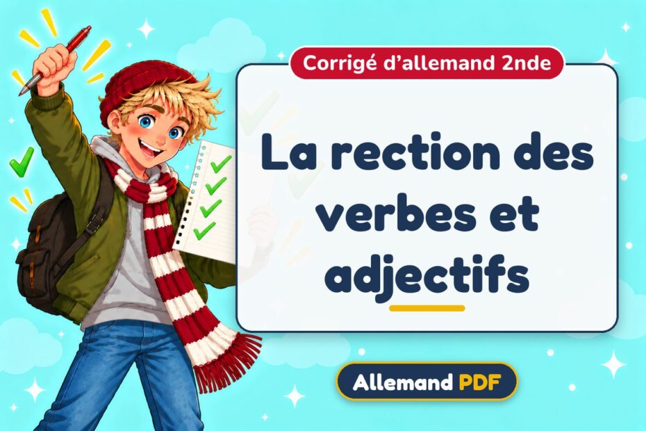 La rection des verbes et adjectifs : corrigé d’allemand 2nde, illustration Allemand PDF
