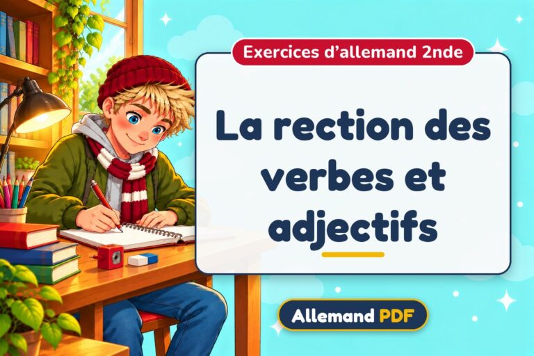 La rection des verbes et adjectifs : exercices d’allemand 2nde, illustration Allemand PDF