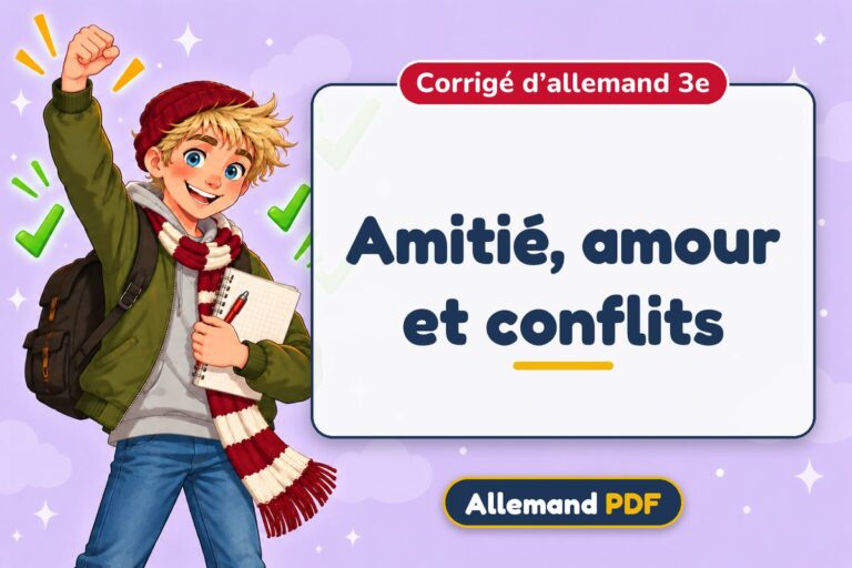 Amitié, amour et conflits : corrigé d’allemand 3e, illustration Allemand PDF