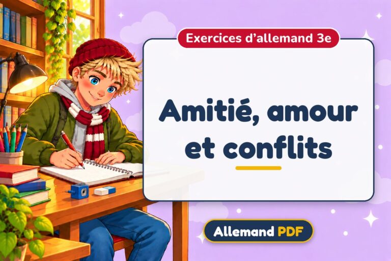 Amitié, amour et conflits : exercices d’allemand 3e, illustration Allemand PDF
