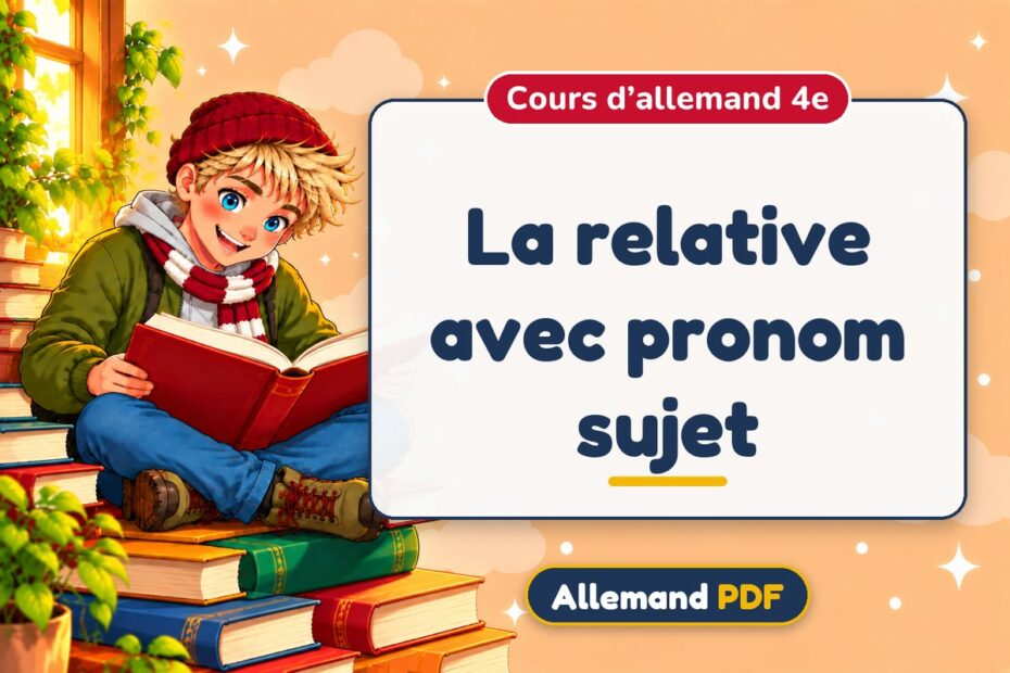 La relative avec pronom sujet : cours d’allemand 4e, illustration Allemand PDF