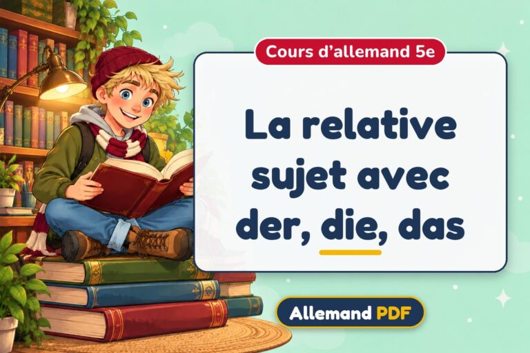 La relative sujet avec der, die, das : cours d’allemand 5e, illustration Allemand PDF