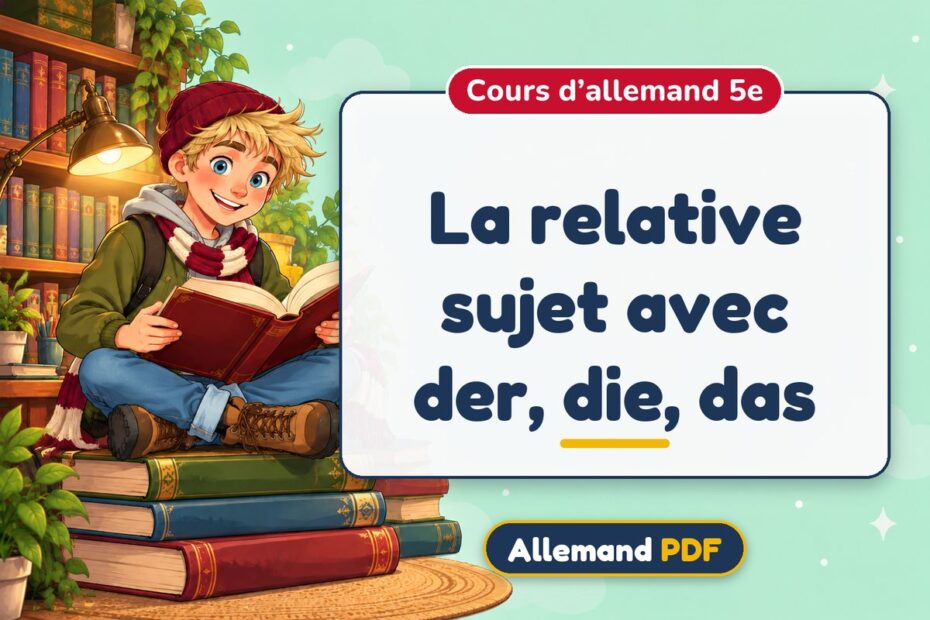 La relative sujet avec der, die, das : cours d’allemand 5e, illustration Allemand PDF