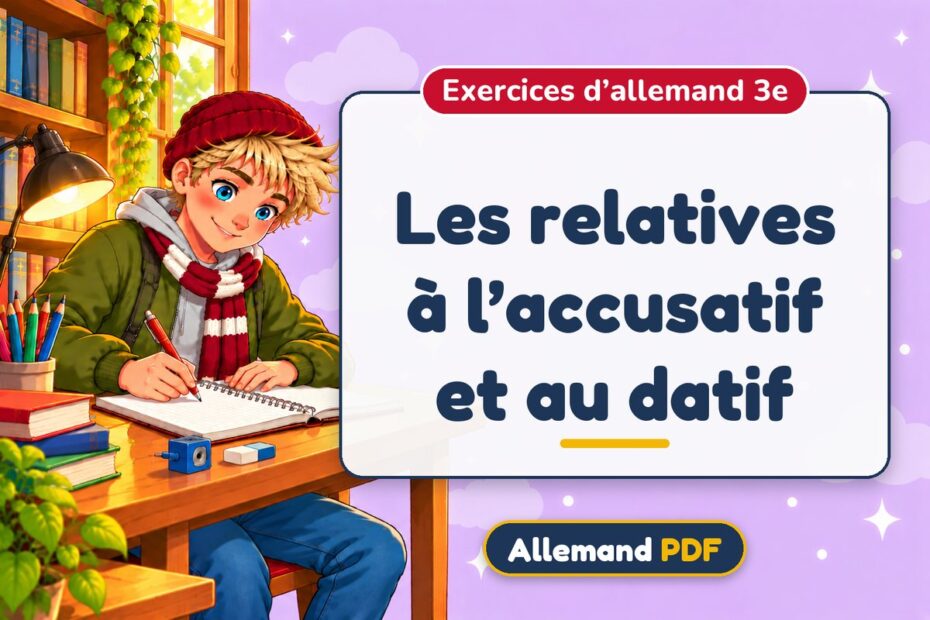 Les relatives à l’accusatif et au datif : exercices d’allemand 3e, illustration Allemand PDF