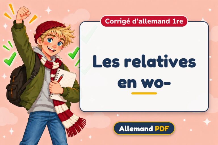 Les relatives en wo- : corrigé d’allemand 1re, illustration Allemand PDF