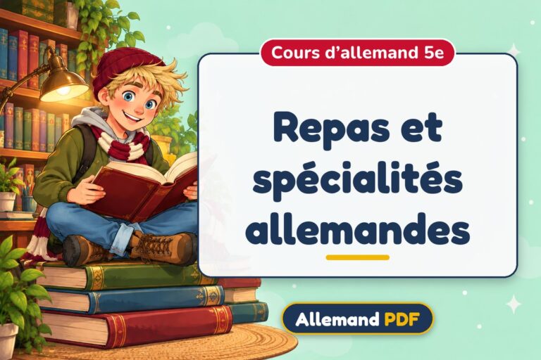 Repas et spécialités allemandes : cours d’allemand 5e, illustration Allemand PDF