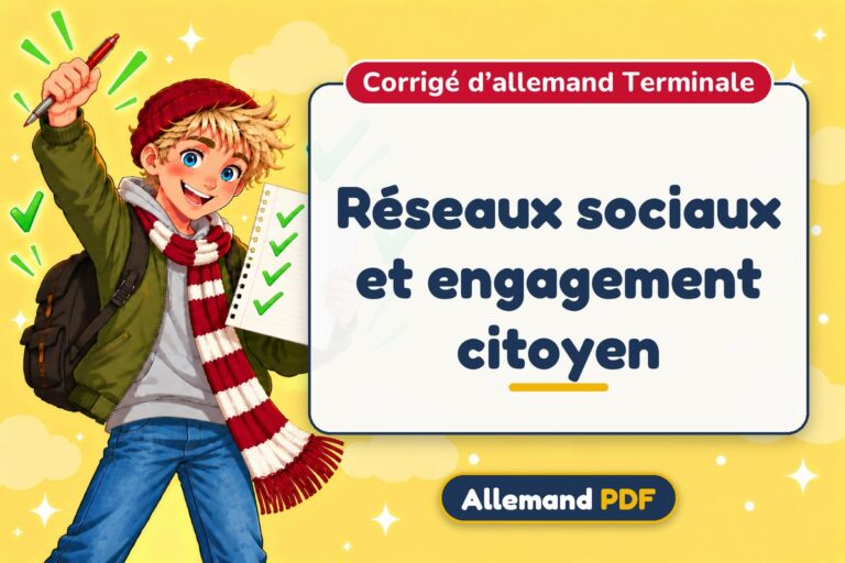 Réseaux sociaux et engagement citoyen : corrigé d’allemand terminale, illustration Allemand PDF