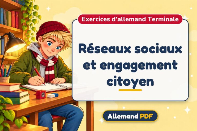 Réseaux sociaux et engagement citoyen : exercices d’allemand terminale, illustration Allemand PDF