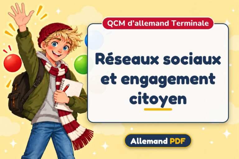 Réseaux sociaux et engagement citoyen : QCM d’allemand terminale, illustration Allemand PDF