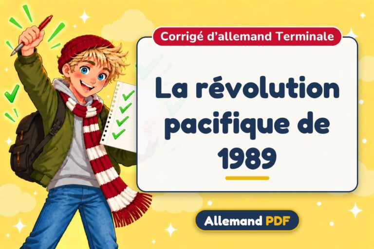 La révolution pacifique de 1989 : corrigé d’allemand terminale, illustration Allemand PDF