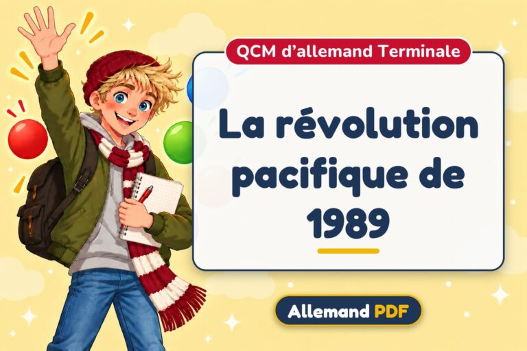 La révolution pacifique de 1989 : QCM d’allemand terminale, illustration Allemand PDF
