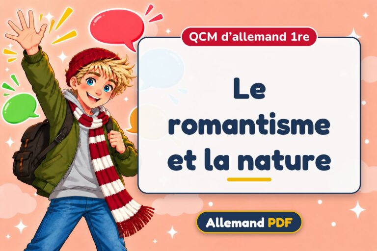 Le romantisme et la nature : QCM d’allemand 1re, illustration Allemand PDF