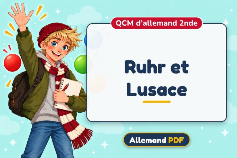 Ruhr et Lusace : QCM d’allemand 2nde, illustration Allemand PDF
