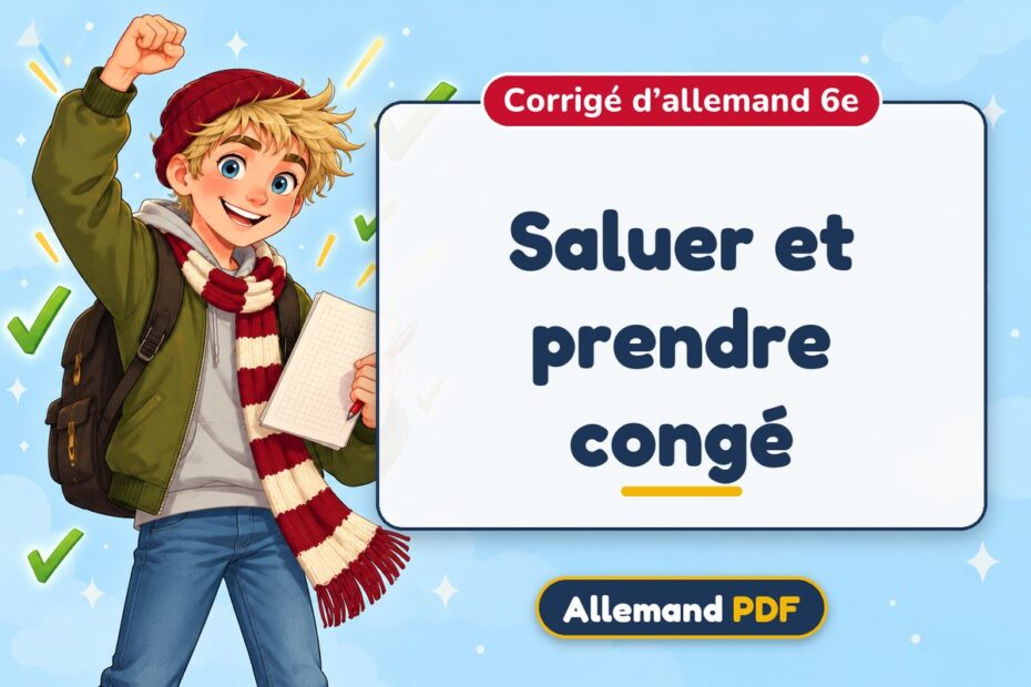 Saluer et prendre congé : corrigé d’allemand 6e, illustration Allemand PDF