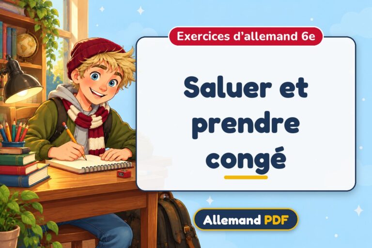 Saluer et prendre congé : exercices d’allemand 6e, illustration Allemand PDF