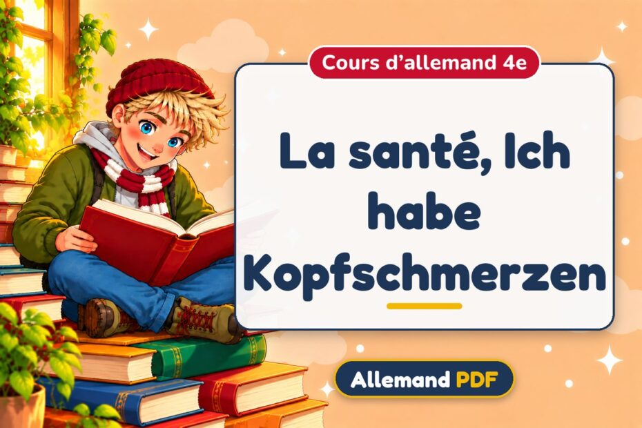 La santé, Ich habe Kopfschmerzen : cours d’allemand 4e, illustration Allemand PDF