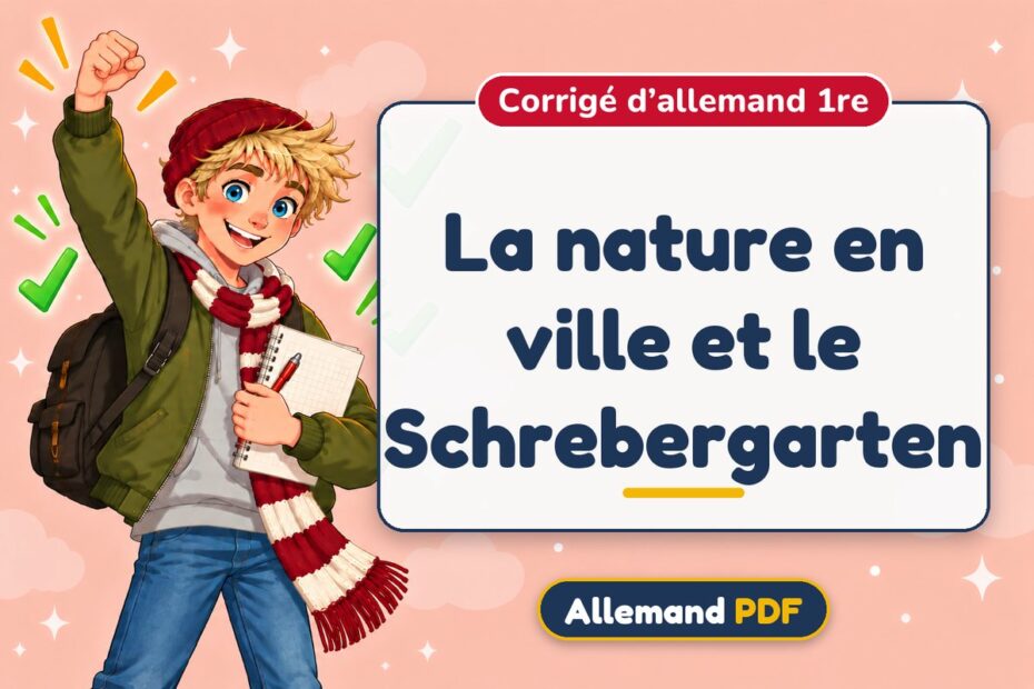 La nature en ville et le Schrebergarten : corrigé d’allemand 1re, illustration Allemand PDF