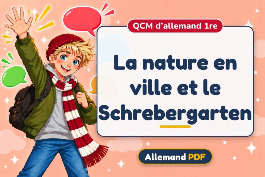 La nature en ville et le Schrebergarten : QCM d’allemand 1re, illustration Allemand PDF