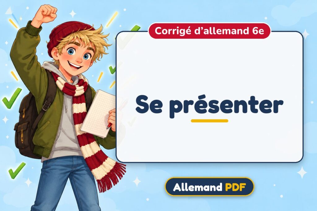 Se présenter : corrigé d’allemand 6e, illustration Allemand PDF