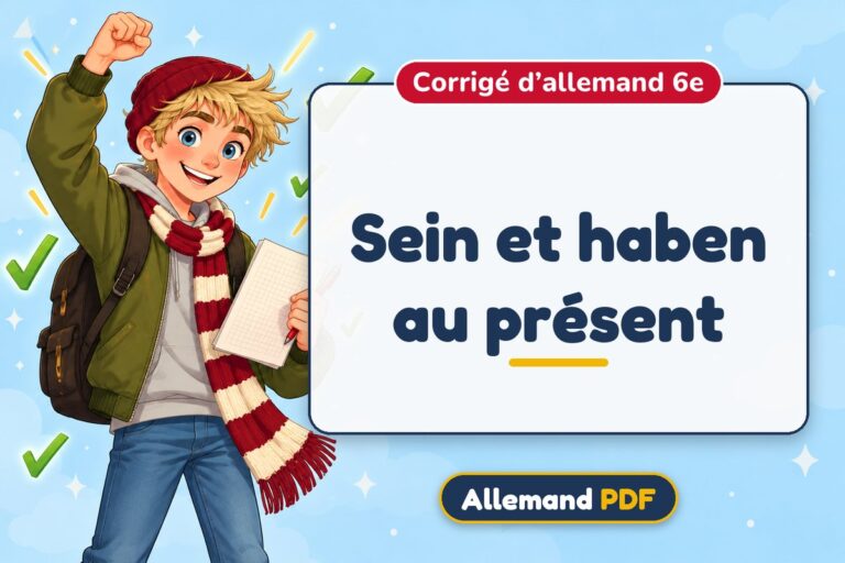 Sein et haben au présent : corrigé d’allemand 6e, illustration Allemand PDF