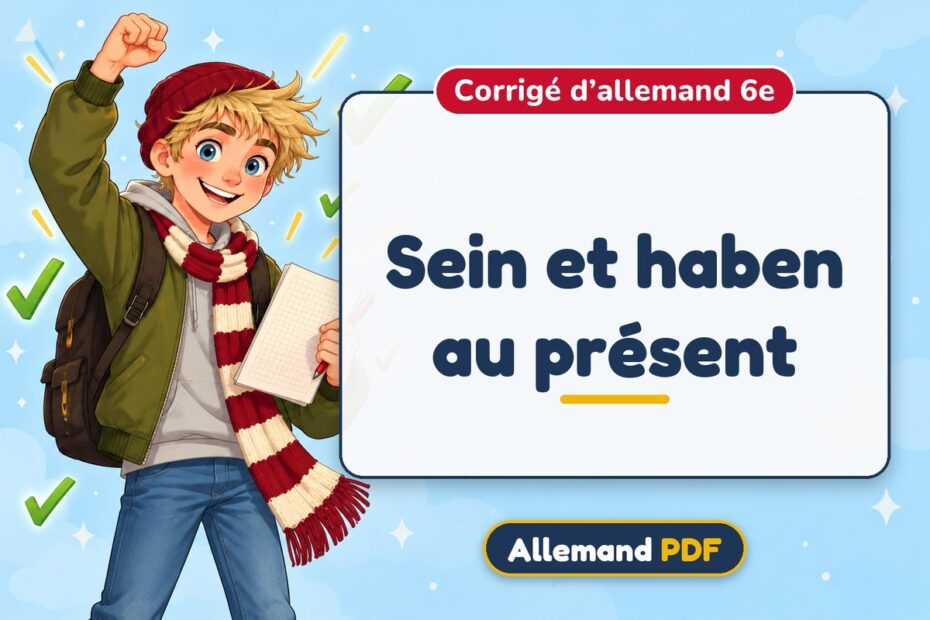 Sein et haben au présent : corrigé d’allemand 6e, illustration Allemand PDF