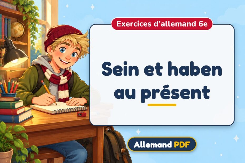 Sein et haben au présent : exercices d’allemand 6e, illustration Allemand PDF