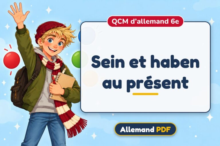 Sein et haben au présent : QCM d’allemand 6e, illustration Allemand PDF