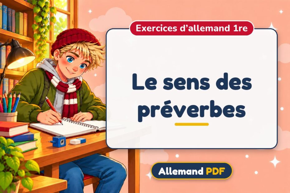 Le sens des préverbes : exercices d’allemand 1re, illustration Allemand PDF