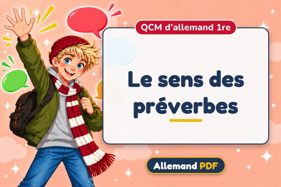 Le sens des préverbes : QCM d’allemand 1re, illustration Allemand PDF