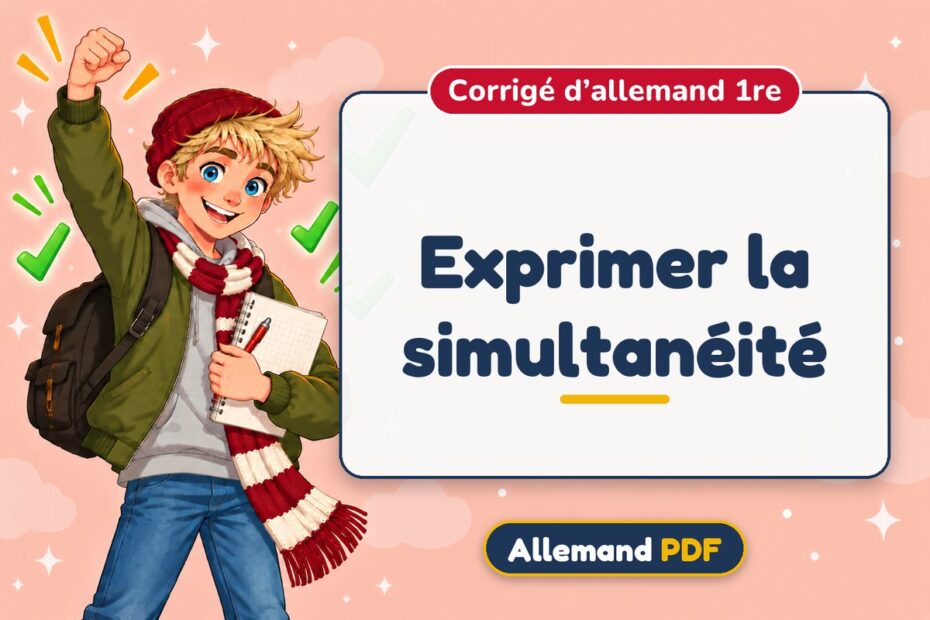 Exprimer la simultanéité : corrigé d’allemand 1re, illustration Allemand PDF