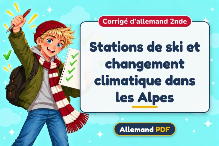 Stations de ski et changement climatique dans les Alpes : corrigé d’allemand 2nde, illustration Allemand PDF