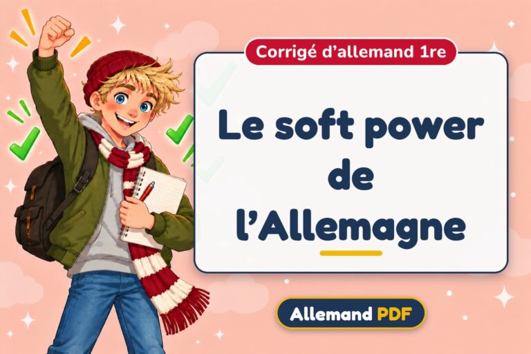 Le soft power de l’Allemagne : corrigé d’allemand 1re, illustration Allemand PDF
