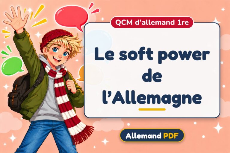 Le soft power de l’Allemagne : QCM d’allemand 1re, illustration Allemand PDF