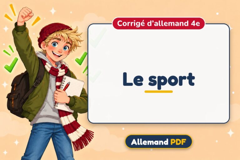 Le sport : corrigé d’allemand 4e, illustration Allemand PDF