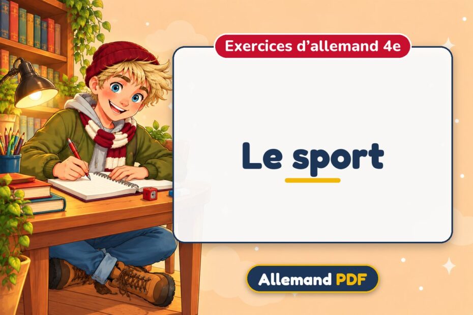 Le sport : exercices d’allemand 4e, illustration Allemand PDF