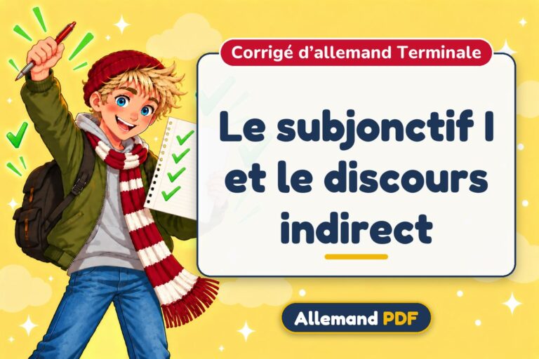 Le subjonctif I et le discours indirect : corrigé d’allemand terminale, illustration Allemand PDF