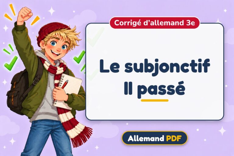 Le subjonctif II passé : corrigé d’allemand 3e, illustration Allemand PDF