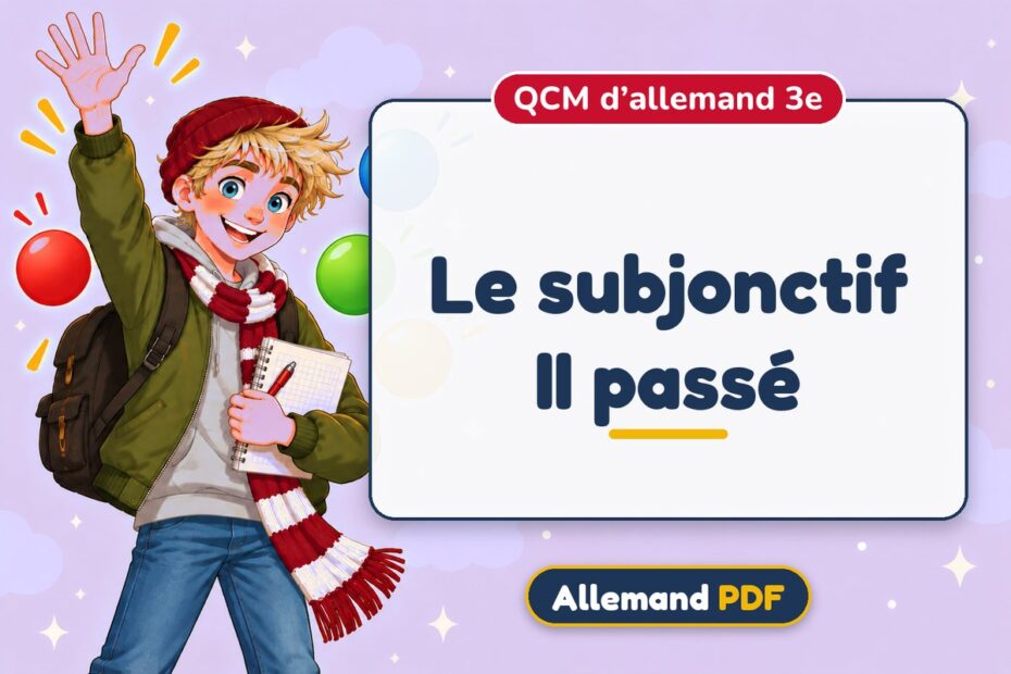 Le subjonctif II passé : QCM d’allemand 3e, illustration Allemand PDF